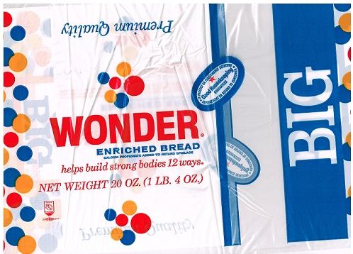 VINTAGE 1960S WONDER BREAD BAG/WRAPPER!  37 CENTS ON BAG